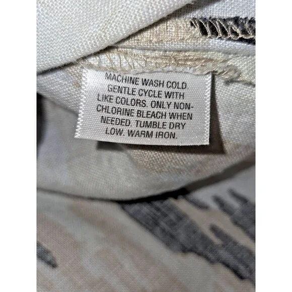 Style & Co Abstract 100% Linen Button Tunic size 10 Belt Missing Summer Vacation - Picture 4 of 8